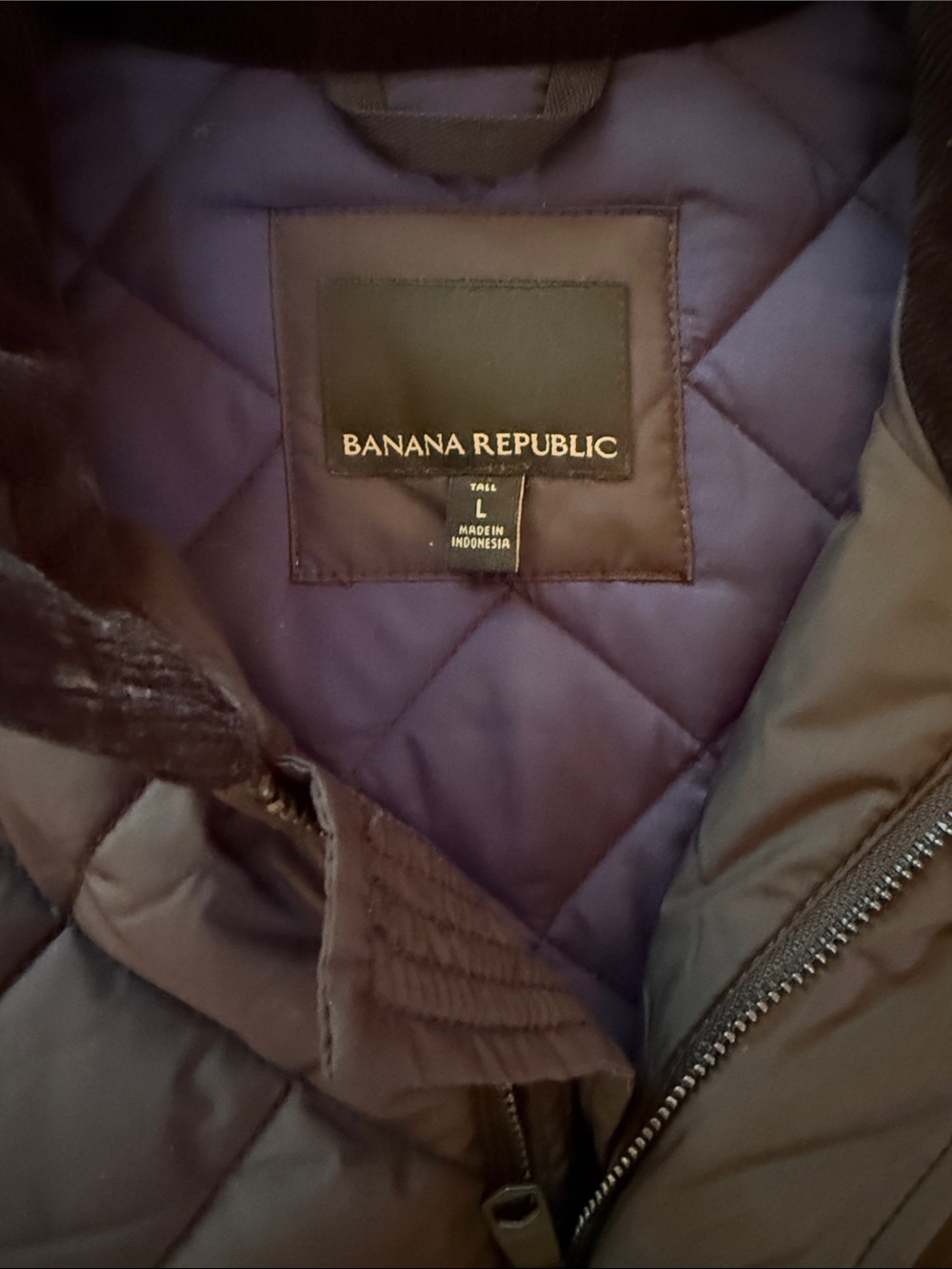 Banana Republic Core Temp Quilted Bomber Jacket - Large Tall - Picture 3 of 5